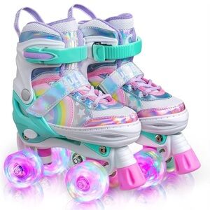 Rainbow Adjustable Roller Skates Kids